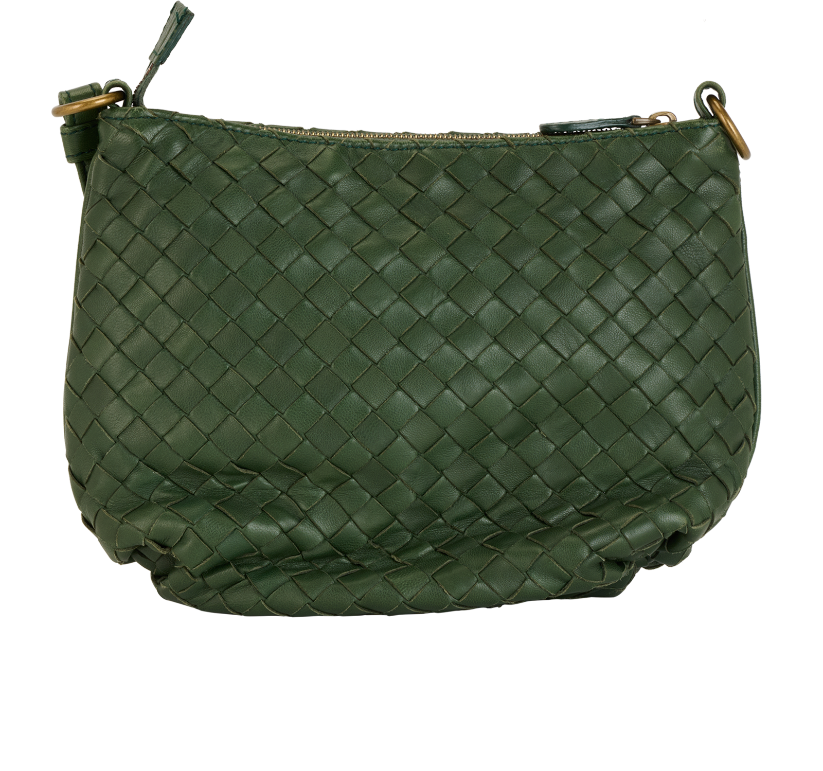 Intrecciato Shoulder Bag, &pound;490, Handbags, Green, Leather, Back view